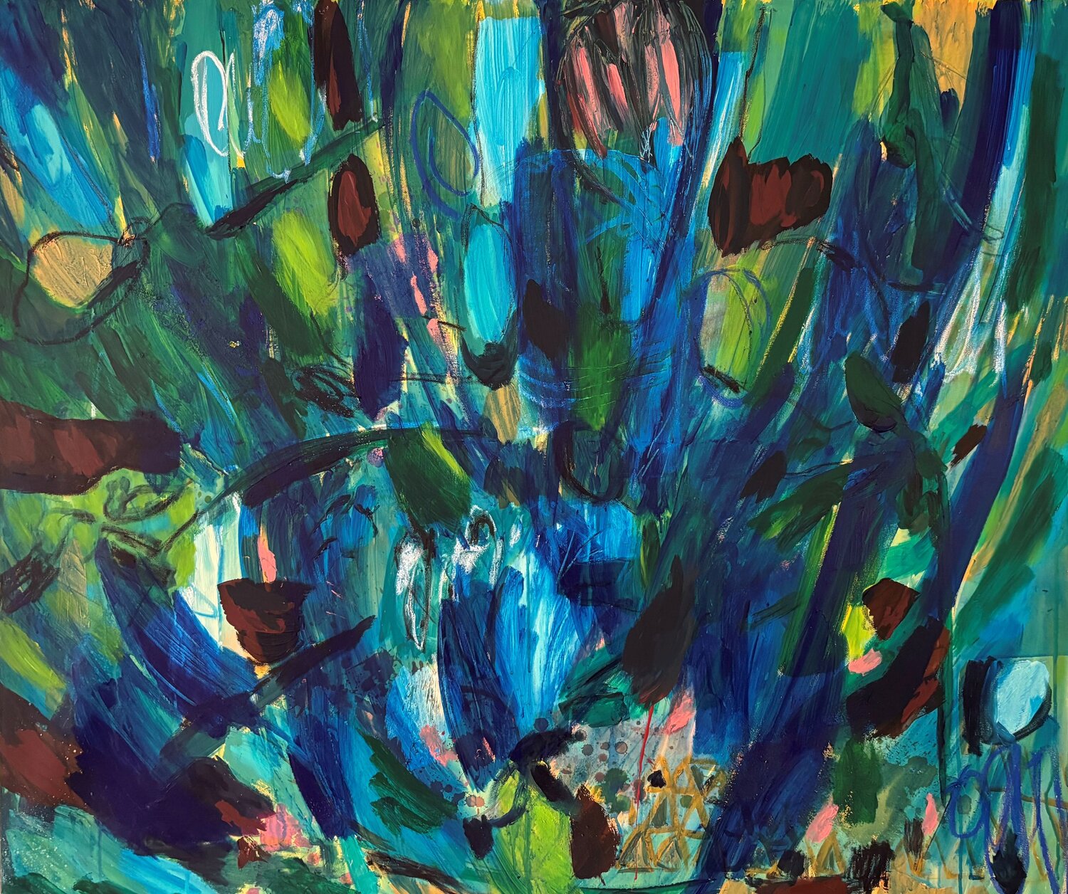 bleu Ursula Dekassian Peinture originale à vendre