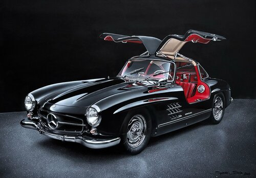 Mercedes Benz 300 SL by Art by Saša Spasić, 絵画 for Sale on Singulart
