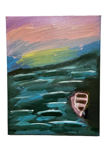 Where the Water Holds the Sky par Moushumi Israr, Peinture en vente sur Singulart