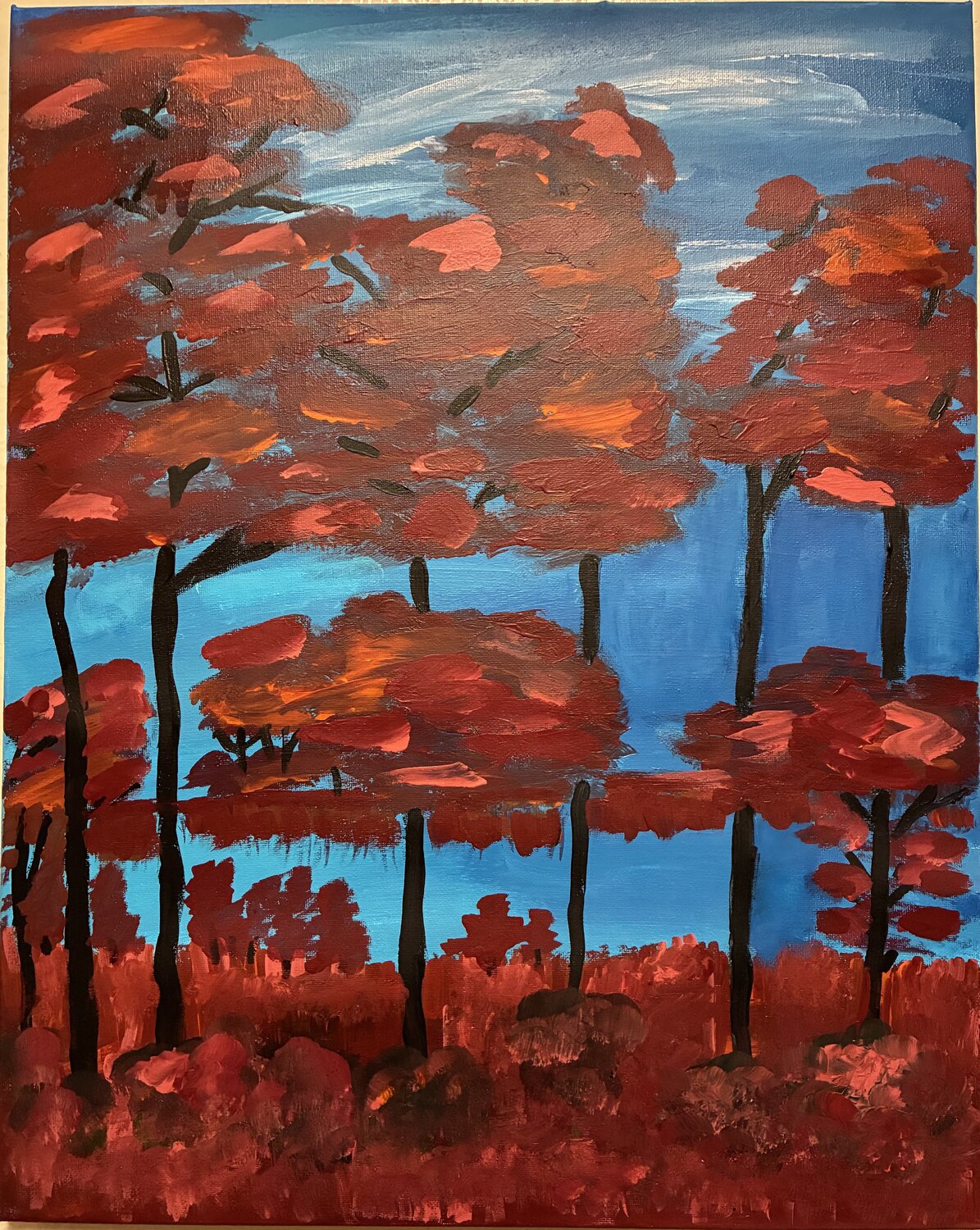 Where Silence Turns Scarlet Moushumi Israr Pintura original en venta