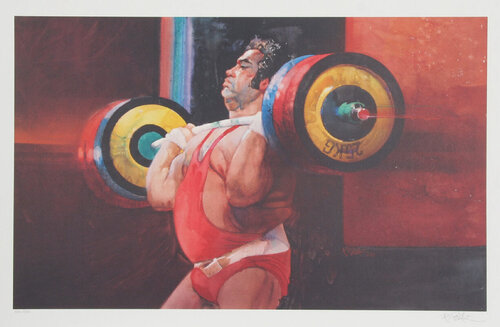 Weightlifting by Robert Peak, 版画 for Sale on Singulart