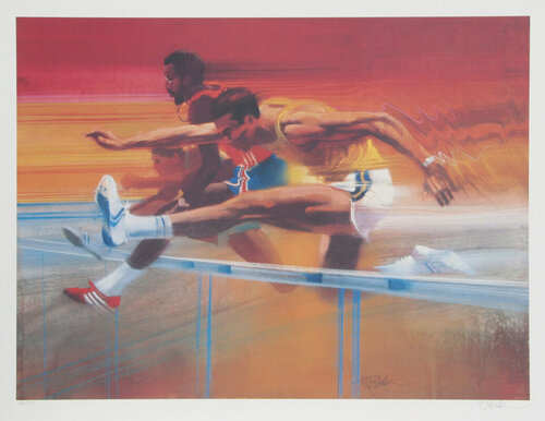 Hurdlers by Robert Peak, 版画 for Sale on Singulart