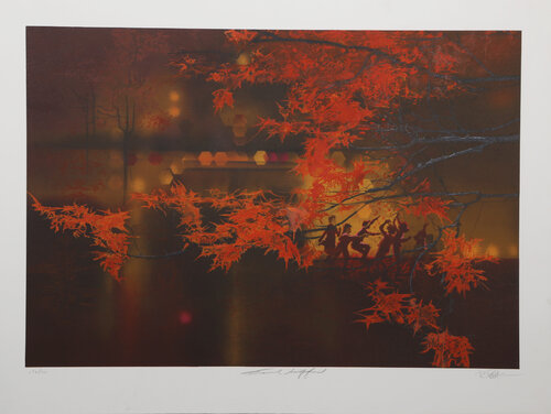 Autumn Leaves (Frank Gifford) by Robert Peak, 版画 for Sale on Singulart