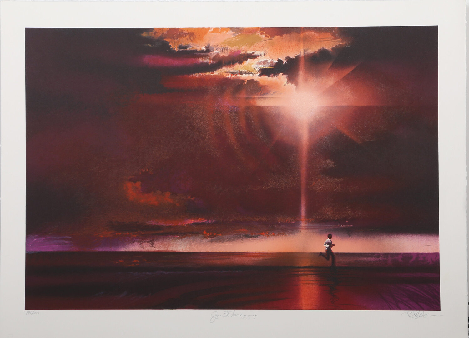 Runner with Sun in Sky (Joe DiMaggio) Robert Peak Druck zu verkaufen