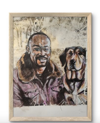 Abstract Portrait of Courage: Modern Mixed Media Artwork with Hidden Faces par Gabriel Broady, Autres supports en vente sur Singulart