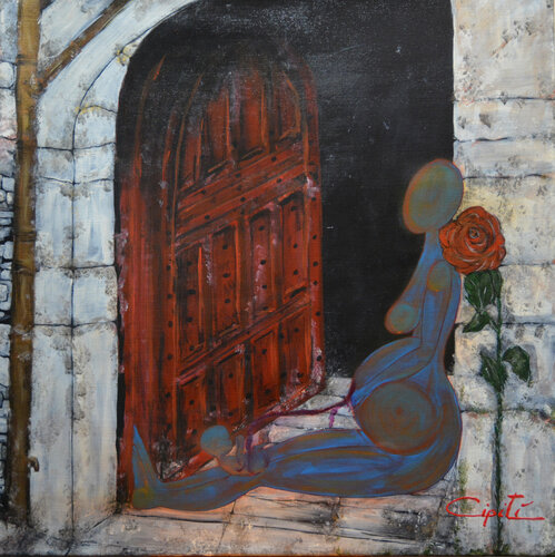 LA PORTA DEL MALE (opera ispirata all'omicidio di Giulia Tramontano) by Daniela Cipitì, Painting for Sale on Singulart