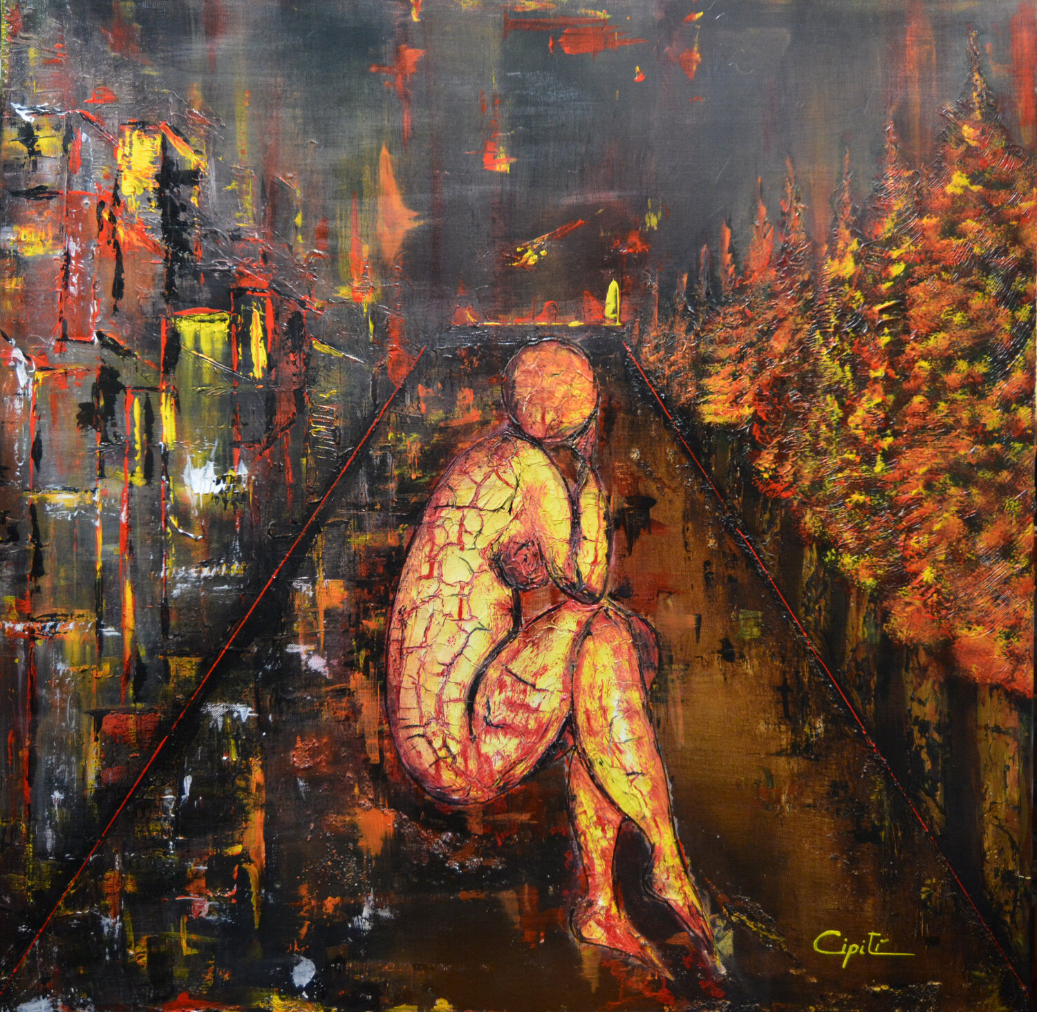L'OSCURITA' Daniela Cipitì Original painting for sale