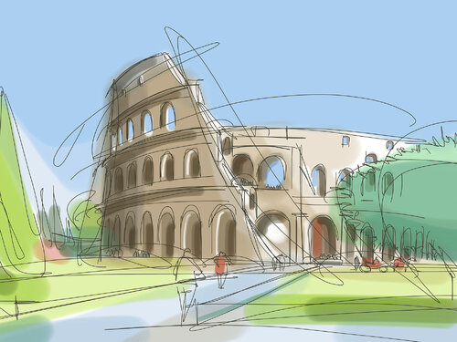 The Colosseum, Rome von Monica Cid, Druck kaufen auf Singulart