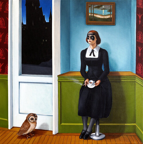 Melancholie in einem Wiener Café um 18 Uhr / Melancolia en un cafe vienes a las 6 de la tarde by Juan Miguel Restrepo Valdes, 絵画 for Sale on Singulart