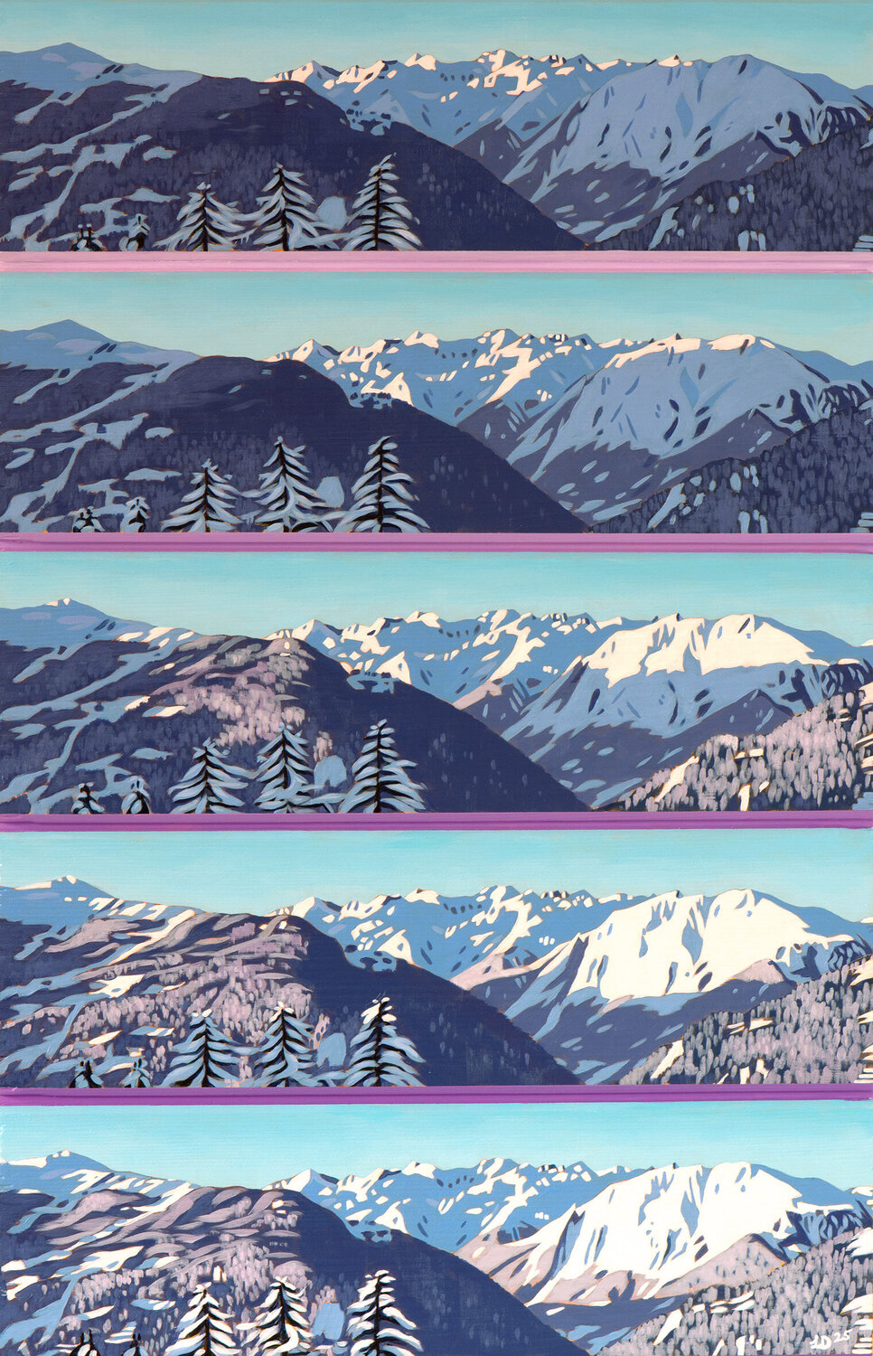 Savoleyres Sunrise, Verbier, Switzerland Lucy Dunnett Dipinto originale in vendita