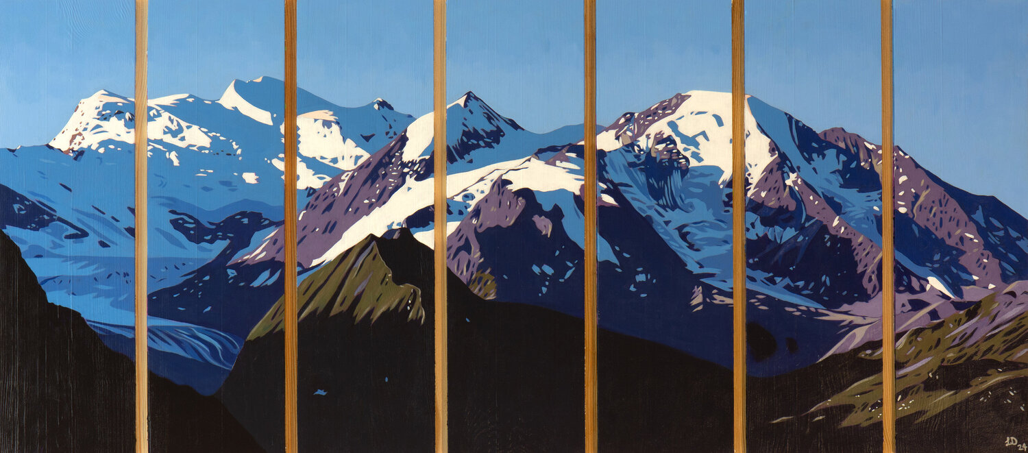 Sunrise from Cabane Mont Fort, Verbier Lucy Dunnett Dipinto originale in vendita