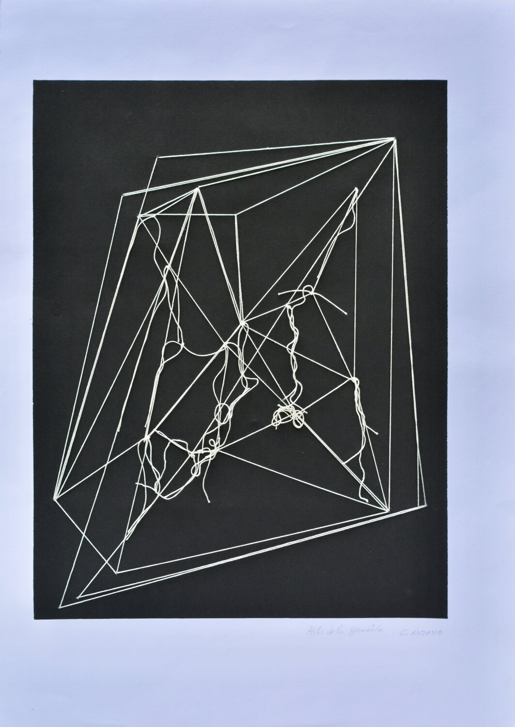 Hilos de la Geometria Carmen Anzano Œuvre sur papier à vendre
