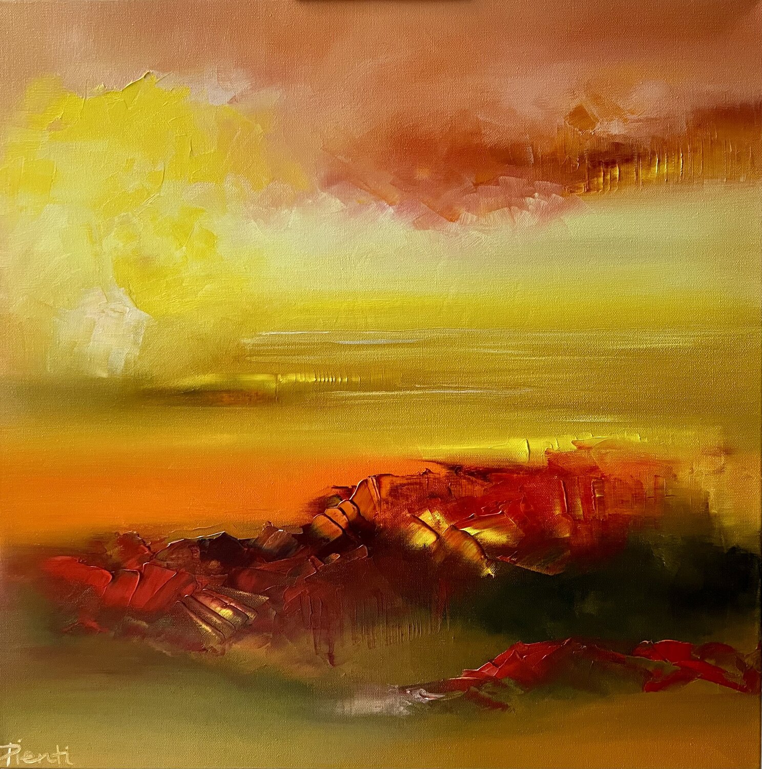 WAITING FOR THE RAIN (ASPETTANDO LA PIOGGIA) Elisabetta Pienti Origineel schilderij te koop