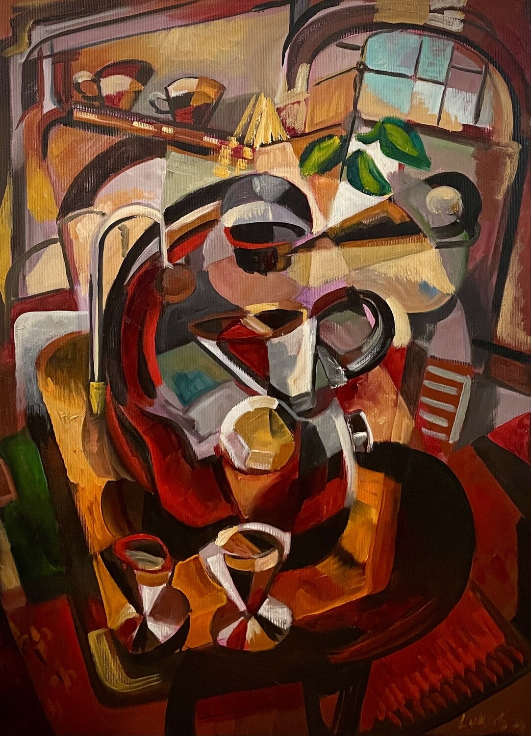 Atomic Coffee Maker Luke Hey Originalgemälde zu verkaufen