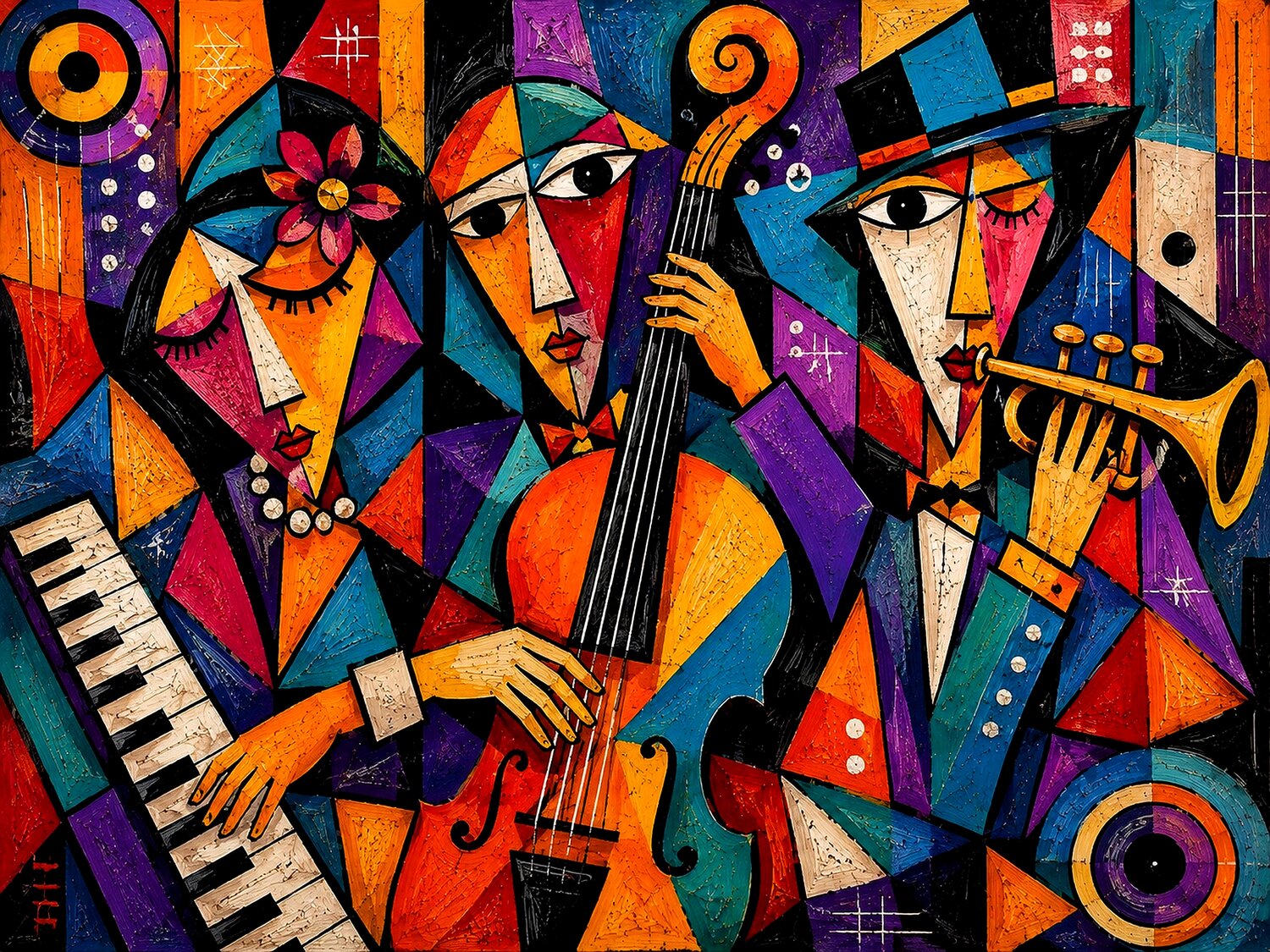 Midnight Jazz Ensemble Andreas Gerlach Originalgemälde zu verkaufen