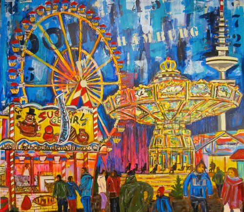 "Hamburger Dom II." by Max Kuba, Painting for Sale on Singulart