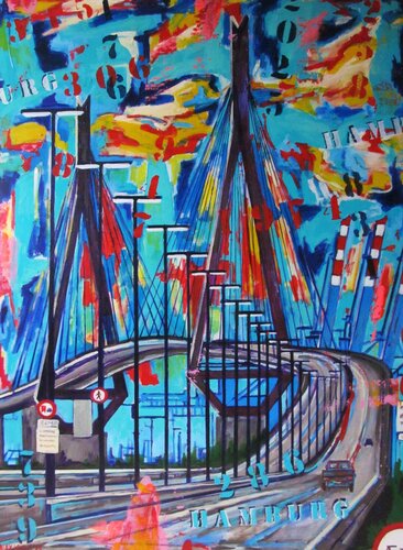 "Köhlbrandbrücke" by Max Kuba, 絵画 for Sale on Singulart