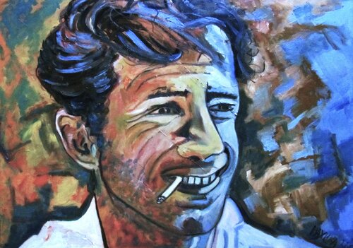 "Salut Jean Paul" Jean Paul Belmondo van Max Kuba, Schilderij te koop op Singulart