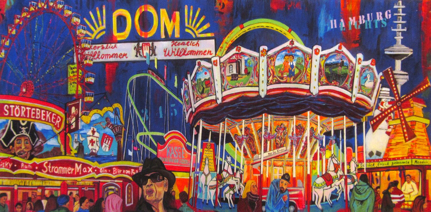 "Hamburger Dom" Max Kuba Original painting for sale