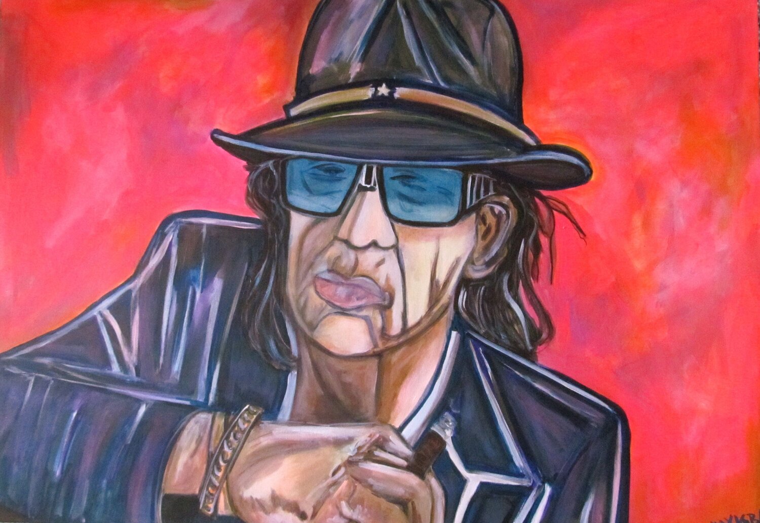 "Udo Lindenberg" Max Kuba Originalgemälde zu verkaufen