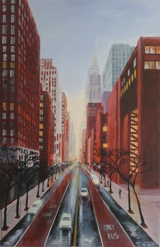 Burnt Manhattan de Mónica Barbará, Pintura a la venta en Singulart
