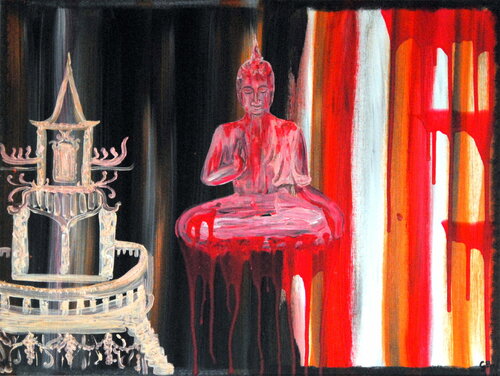 Abstract Buddhism di Conrad Bloemers, Pittura in vendita su Singulart