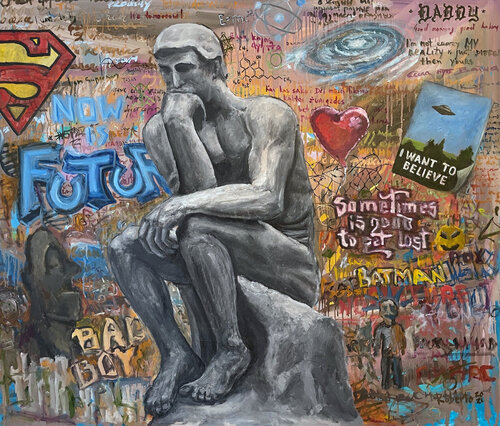 The Thinker (what, why, when) by Robertas Kasperovicius, Painting for Sale on Singulart