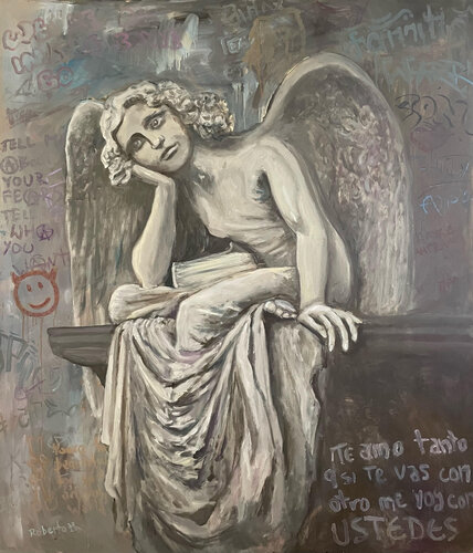 Yuor Angel is always with you by Robertas Kasperovicius, Painting for Sale on Singulart