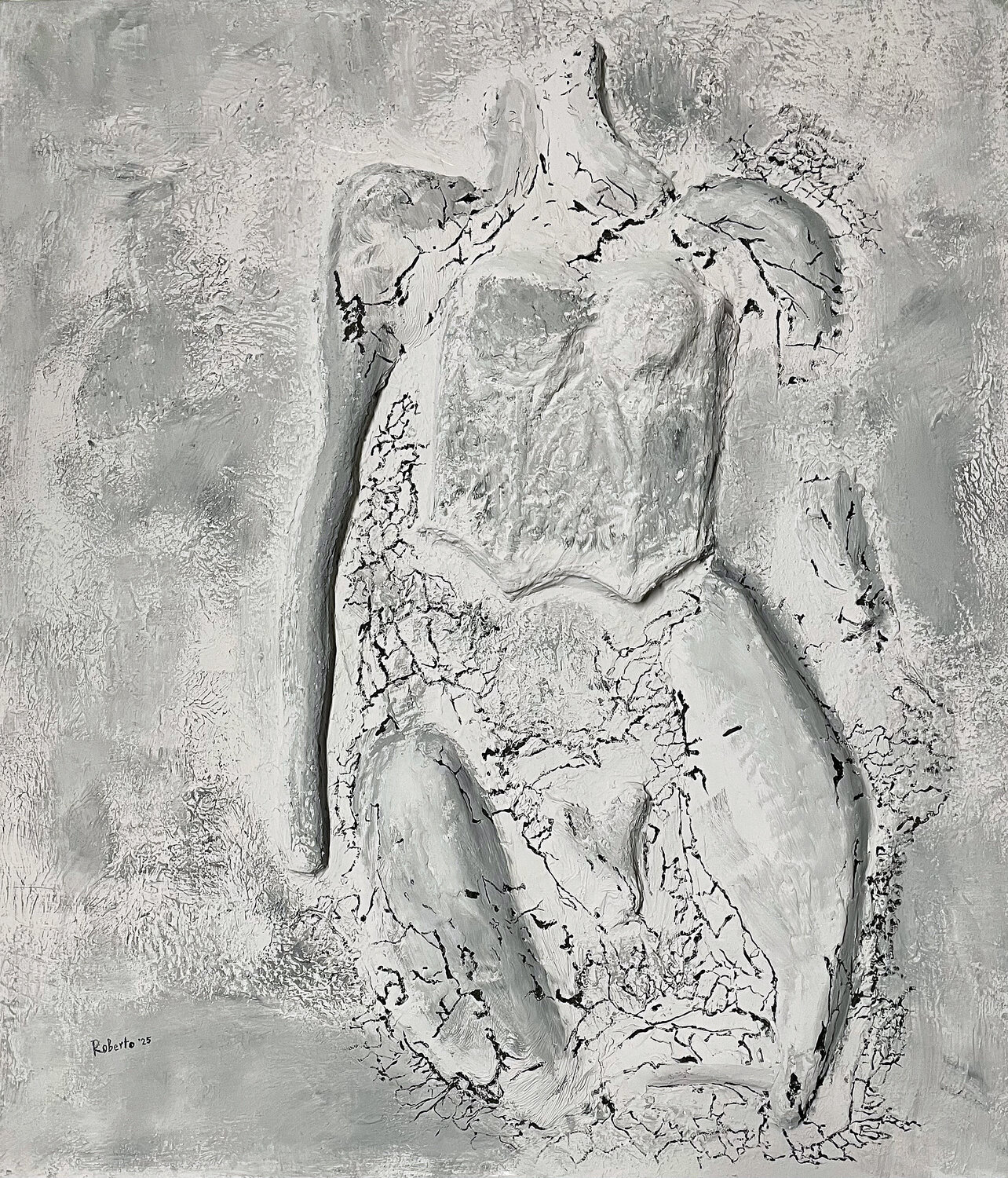 Grey Anatomy IV — Optical Tension Robertas Kasperovicius Original painting for sale