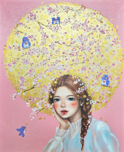 Manifestation: Cherryblossom Girl di Eury (Yeahgean) Kim, Pittura in vendita su Singulart