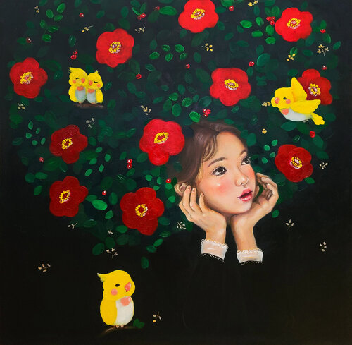Manifestation: Camellia Wish van Eury (Yeahgean) Kim, Schilderij te koop op Singulart