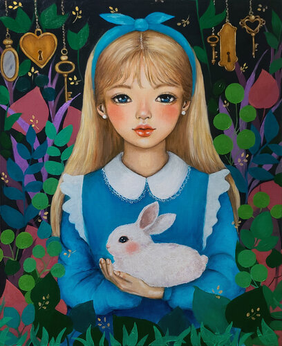 Alice and White rabbit Today I choose happiness di Eury (Yeahgean) Kim, Pittura in vendita su Singulart
