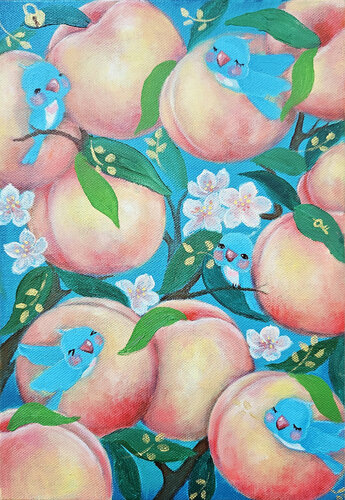 Peach Garden van Eury (Yeahgean) Kim, Schilderij te koop op Singulart