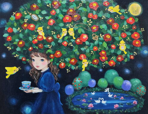 Camellia Little Forest Girl von Eury (Yeahgean) Kim, Malerei kaufen auf Singulart