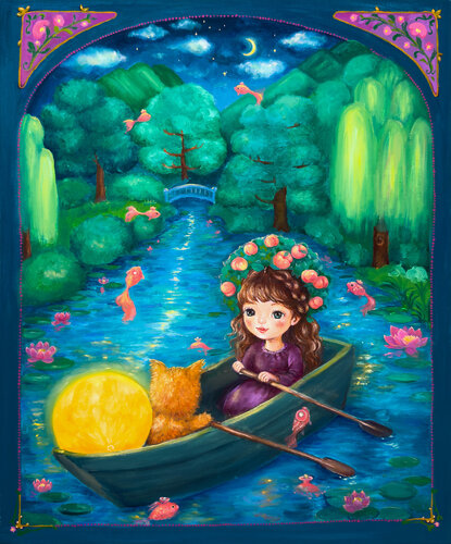 A Night Sailing with the Moon by Eury (Yeahgean) Kim, Painting for Sale on Singulart