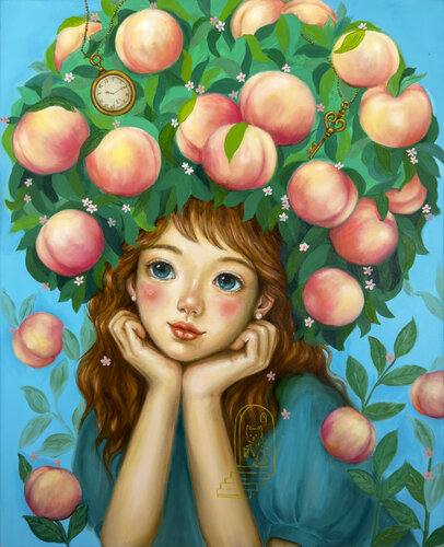 Dream of Peaches van Eury (Yeahgean) Kim, Schilderij te koop op Singulart