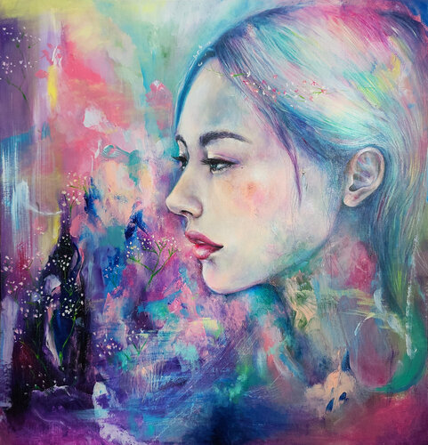 Summertime Sadness: Gypsophila di Eury (Yeahgean) Kim, Pittura in vendita su Singulart