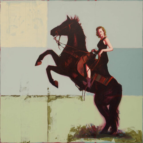 7 speed horse par Krister Flodin, Peinture en vente sur Singulart