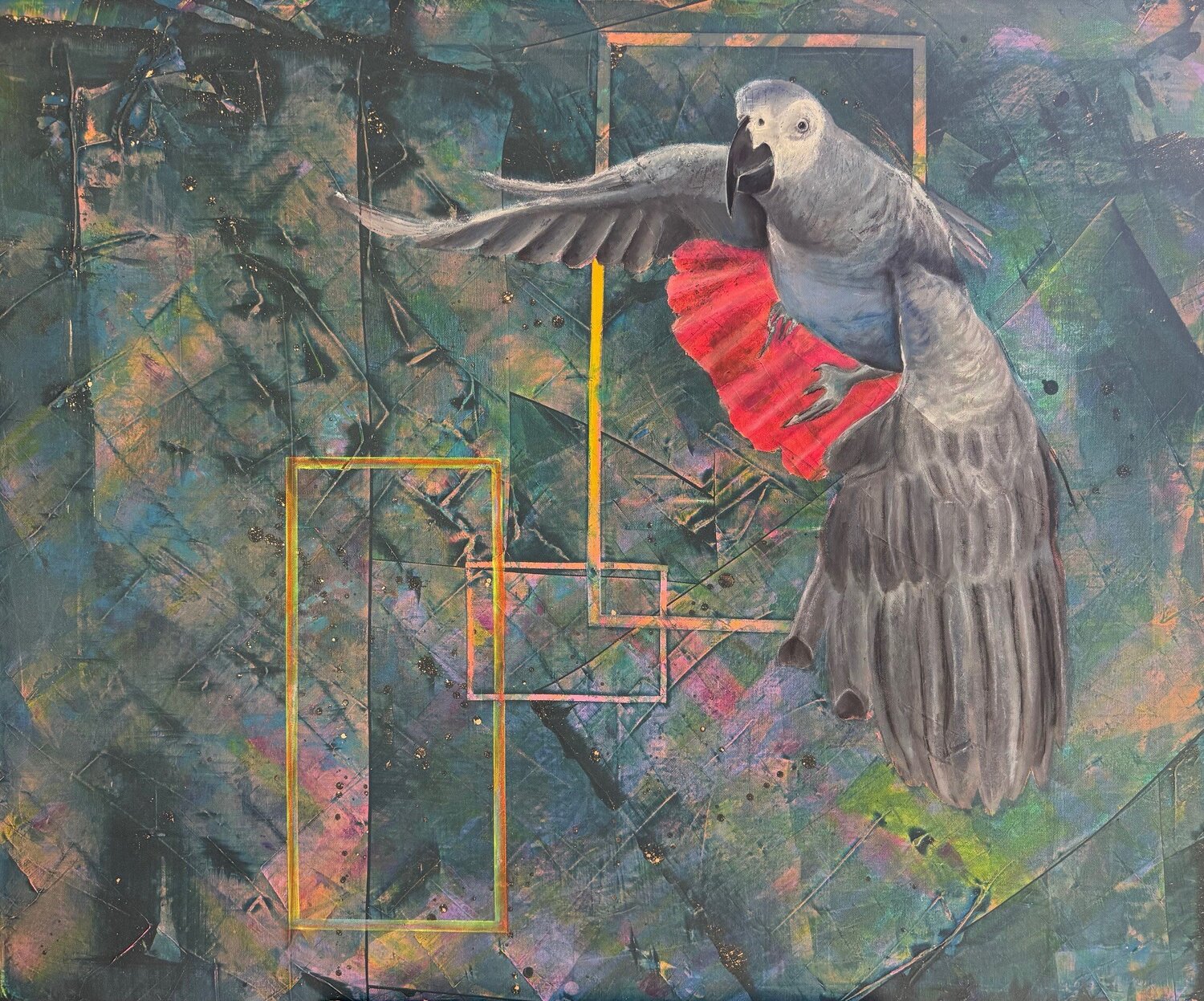 Graupapagei Daniela Eisenführ Original painting for sale