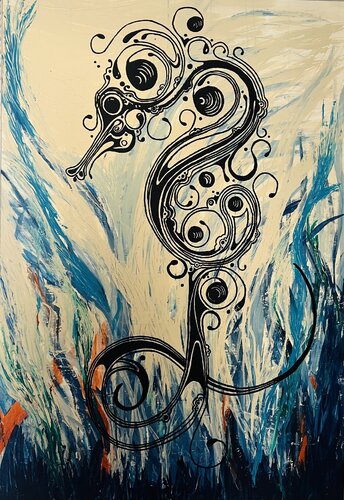 Seahorse by Dörte Schmidt, Painting for Sale on Singulart