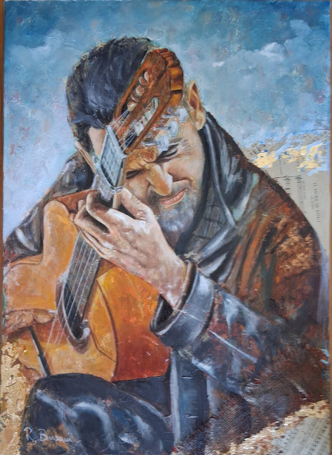 " TI REGALO UNA CANZONE" Rosalba Busani Original painting for sale
