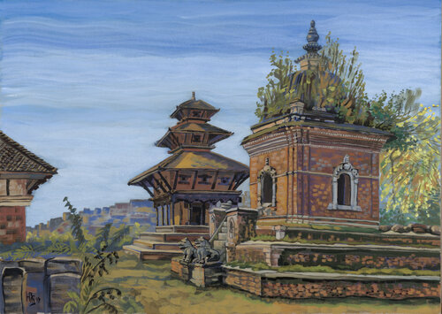Forgotten Temples of Kathmandu di Natalia Zaitseva-Borisova, Pittura in vendita su Singulart