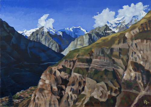 Lahaul, India di Natalia Zaitseva-Borisova, Pittura in vendita su Singulart