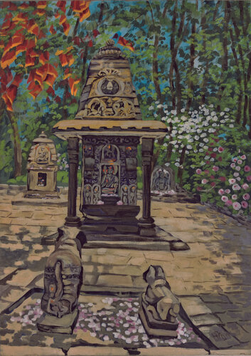 Ancient Shiva Shrines of Naggar by Natalia Zaitseva-Borisova, 絵画 for Sale on Singulart