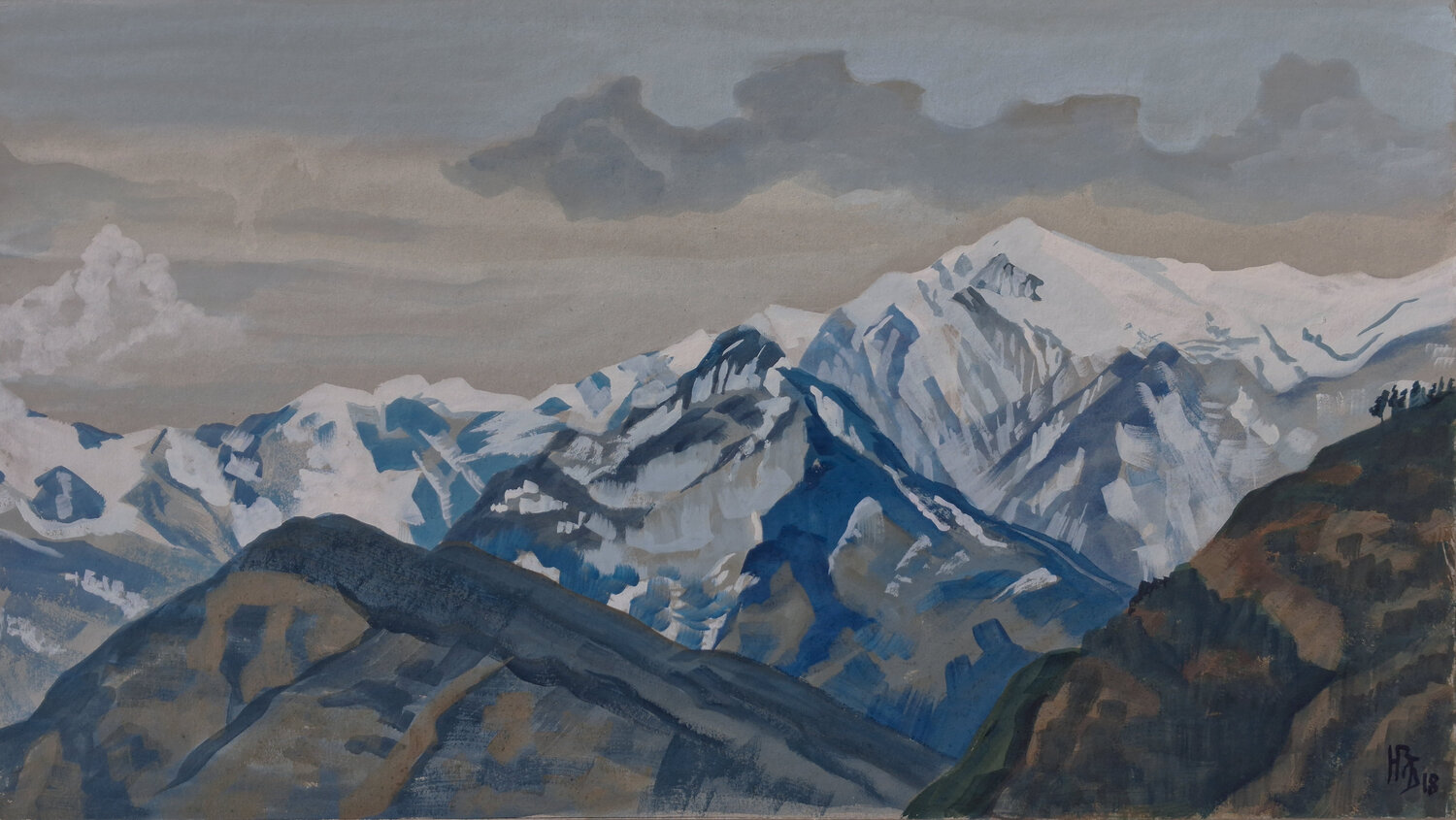 Stillness over Kullu Valley Natalia Zaitseva-Borisova Dipinto originale in vendita