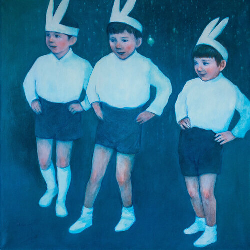 The New Year usually comes at midnight... (and brings us presents) von Nata Zaikina, Malerei kaufen auf Singulart