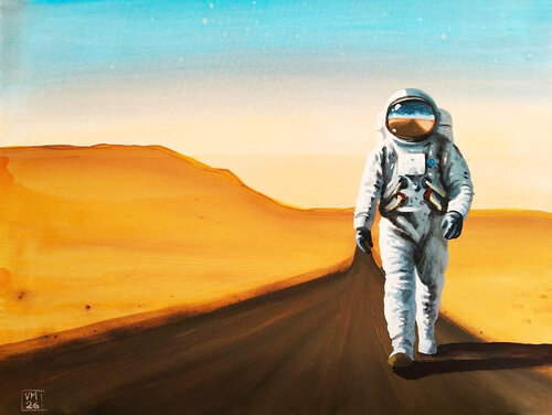 The Long Way Home by 𝗩𝗶𝗻𝗰𝗲𝗻𝘇𝗼 𝗠𝗮𝗿𝗶𝗻𝗼, Painting for Sale on Singulart