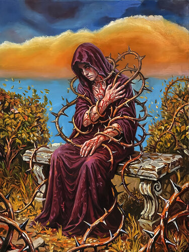Vigil of the Prickled Soul di Malik Nairat, Pittura in vendita su Singulart