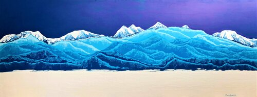 Dreaming of blue mountains di Elena Myasnikova, Pittura in vendita su Singulart