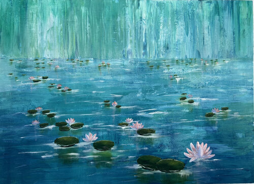 Water Lilies di Elaine Marx, Pittura in vendita su Singulart